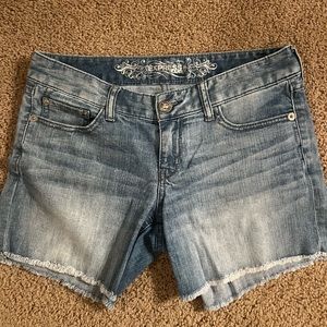 Relaxed light denim shorts from Express